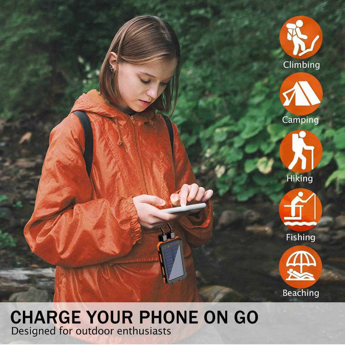 20000mAh Solar Power Bank – Waterproof Portable Solar Charger