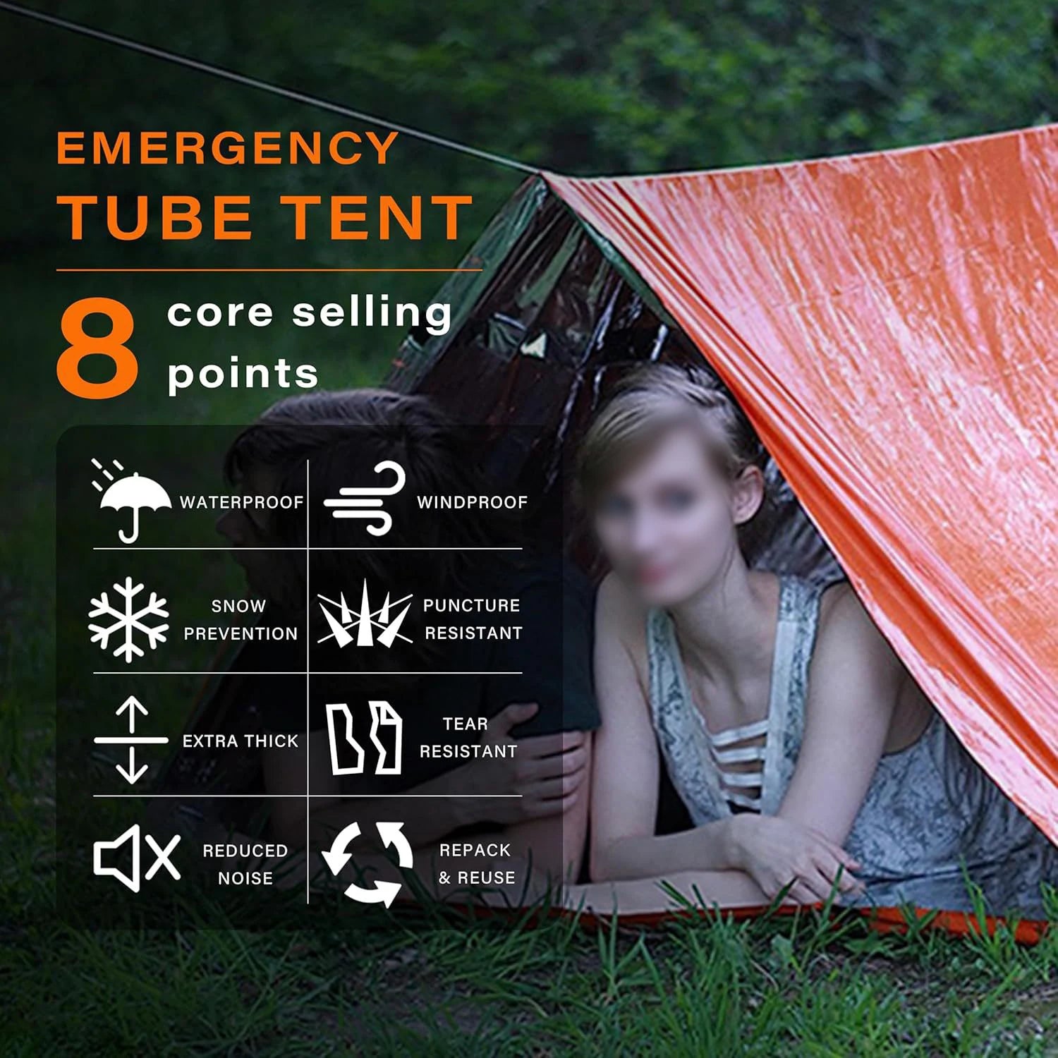 Emergency Survival Tent Shelter, 2 - Person Emergency Tent, Emergent Shelter Tent, Survival Life Tarp for Outdoor, Camping Hiking - BSG