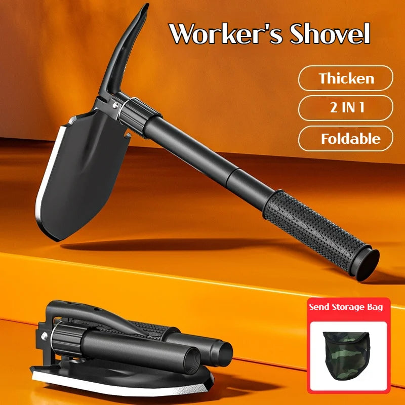 3-in-1 Camping & Survival Shovel – Shovel, Pickaxe, and Hoe