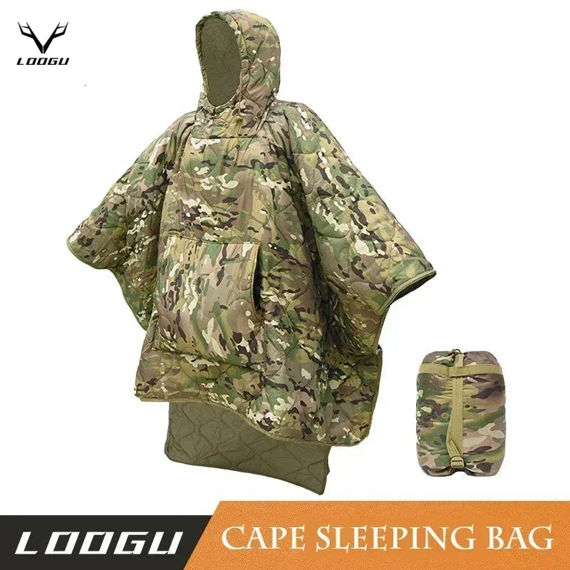 3-Season Waterproof Cotton Sleeping Bag – Multi-Use Poncho, Blanket & Outdoor Mat | BasicSurvivalGear.com