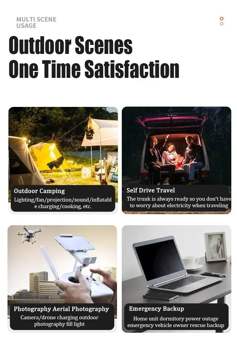 NEW 300W Portable Power Station 220V Solar Generator Outdoor Camping Emergency Mobile Power Bank 90000mAh LiFePO4 Backup Battery