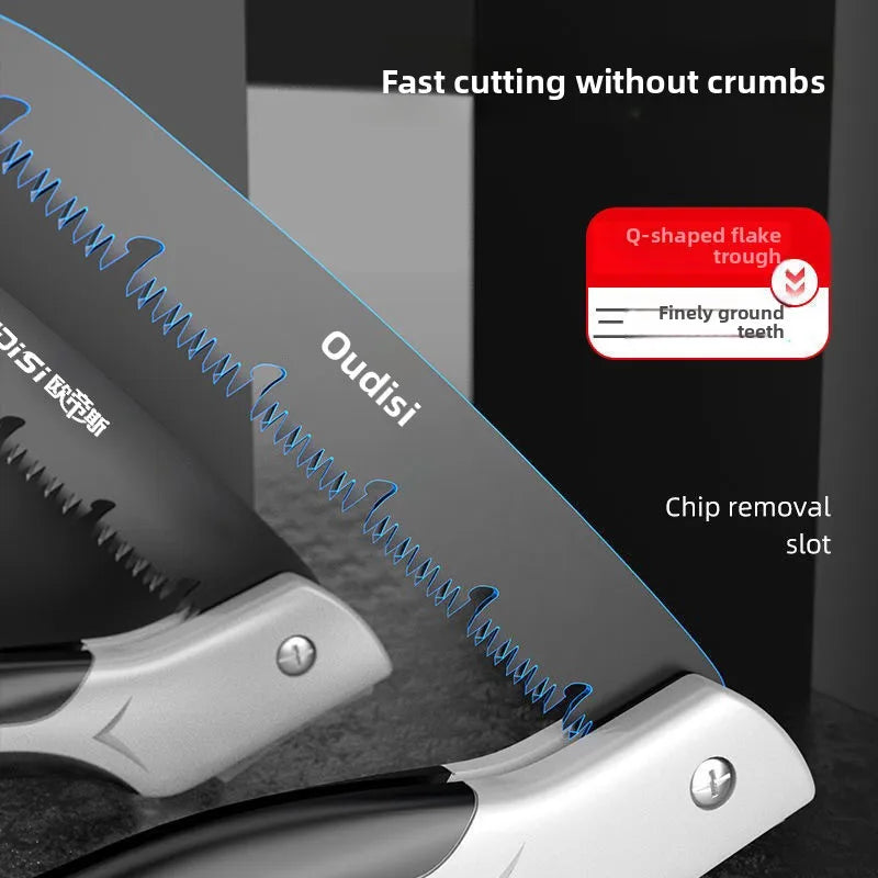 OUDISI 180mm Folding Saw – High Carbon Steel, Fine-Tooth Outdoor Cutting Tool | BasicSurvivalGear.com