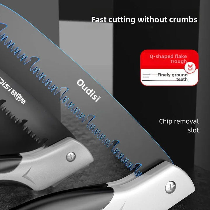 OUDISI 180mm Folding Saw – High Carbon Steel, Fine-Tooth Outdoor Cutting Tool | BasicSurvivalGear.com