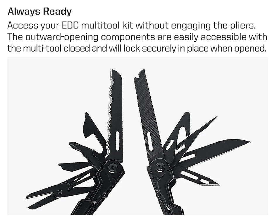 SOG PowerPint 18 - in - 1 Tactical Multi - Tool with Folding Pliers & Knife - EDC Pocket Gear for Outdoor, Hiking, Camping Survival - BSG
