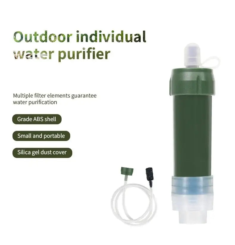 Mini Emergency Survival Water Filter Straw Portable Osmose Life Straw for Camping Personal Water Purification - BSG