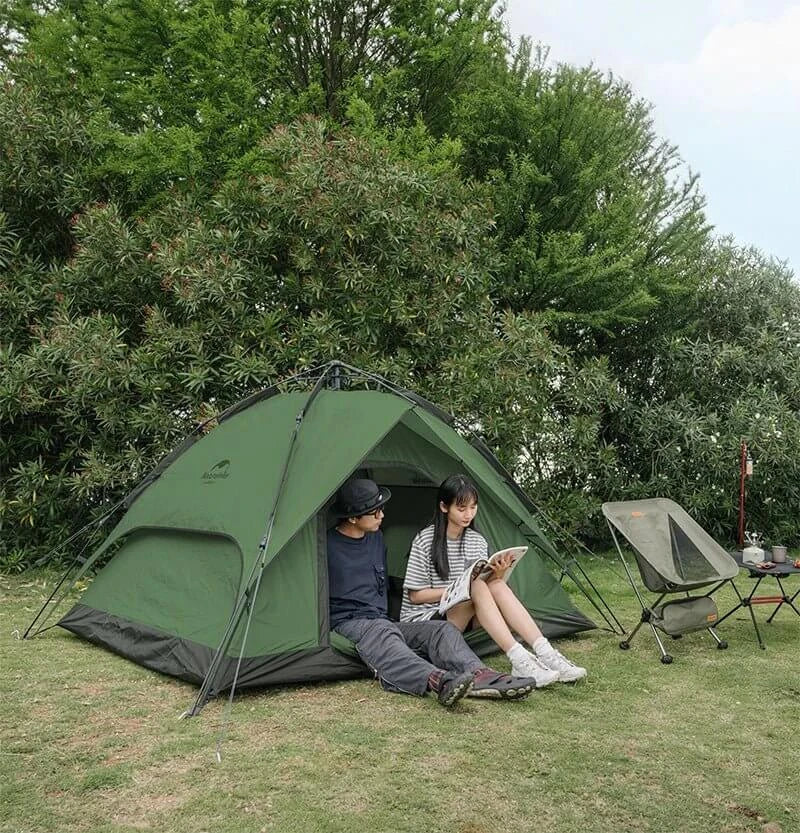 Naturehike Camping Automatic Tent One Touch Waterproof Roof Top Tents Double Door 3 Person Tent Outdoor Beach Fish Shelter Tent - BSG