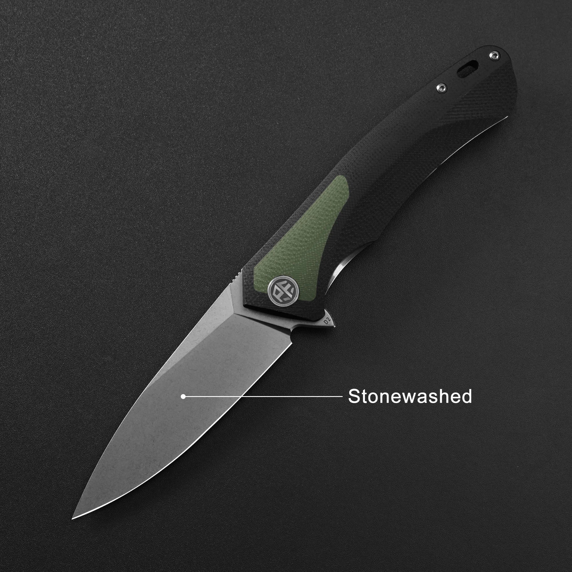 Petrified Fish PF838 Folding Knife Jackknife D2 Steel Outdoor Camping Hunting Hiking EDC Tool Ball Bearing G10 Handle Knives - BSG