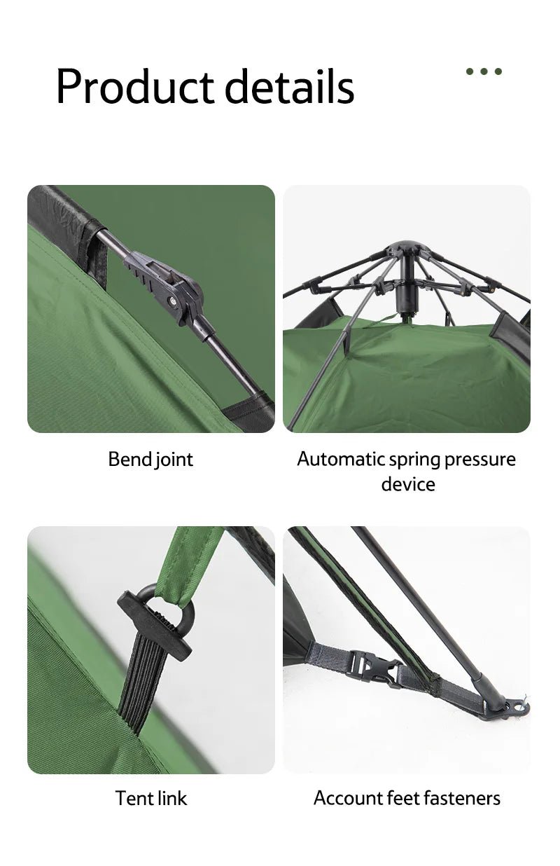 Naturehike Camping Automatic Tent One Touch Waterproof Roof Top Tents Double Door 3 Person Tent Outdoor Beach Fish Shelter Tent - BSG