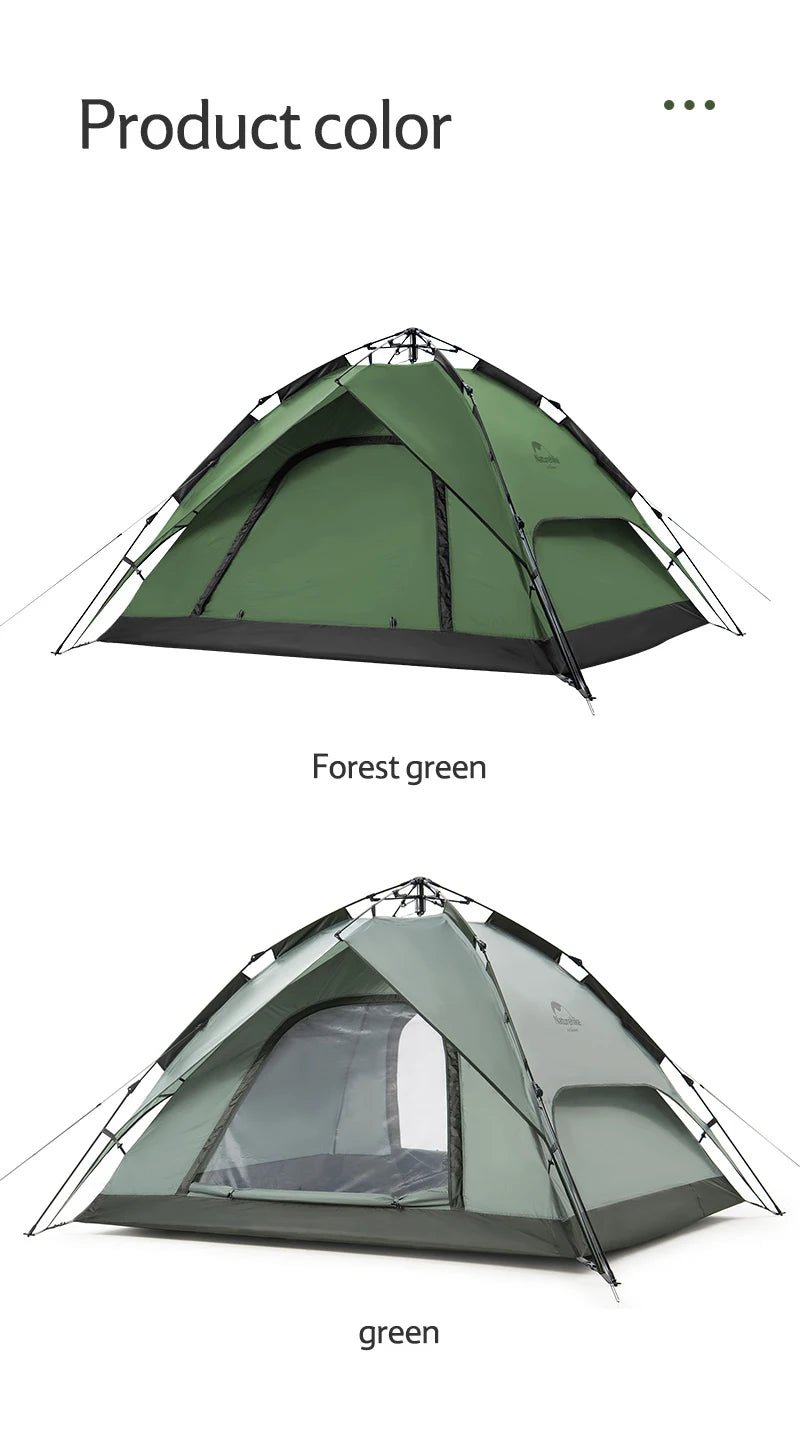 Naturehike Camping Automatic Tent One Touch Waterproof Roof Top Tents Double Door 3 Person Tent Outdoor Beach Fish Shelter Tent - BSG