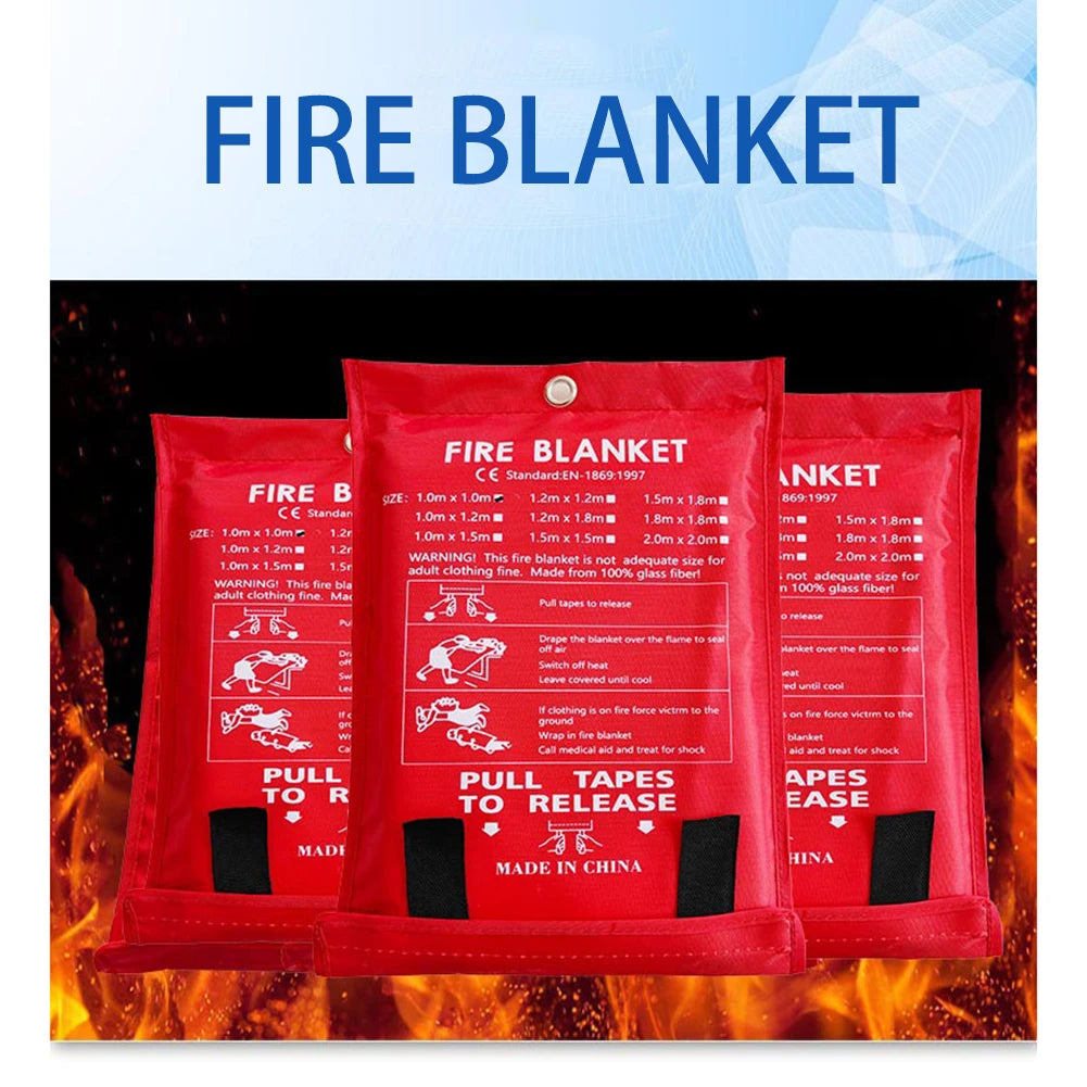 Portable Fire Blanket Fire Flame Retardant Emergency Survival Fire Shelter Safety Cover Fire Extinguisher Reusable Fireproof Mat