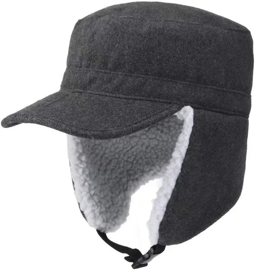 Men’s Winter Trapper Bomber Hat – Warm Cotton Earflap Hat with Chin Strap | BasicSurvivalGear.com