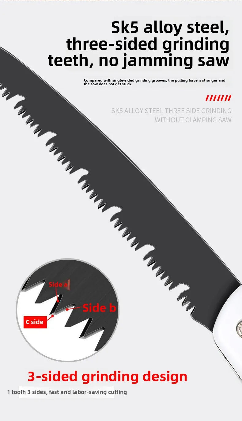 OUDISI 180mm Folding Saw – High Carbon Steel, Fine-Tooth Outdoor Cutting Tool | BasicSurvivalGear.com