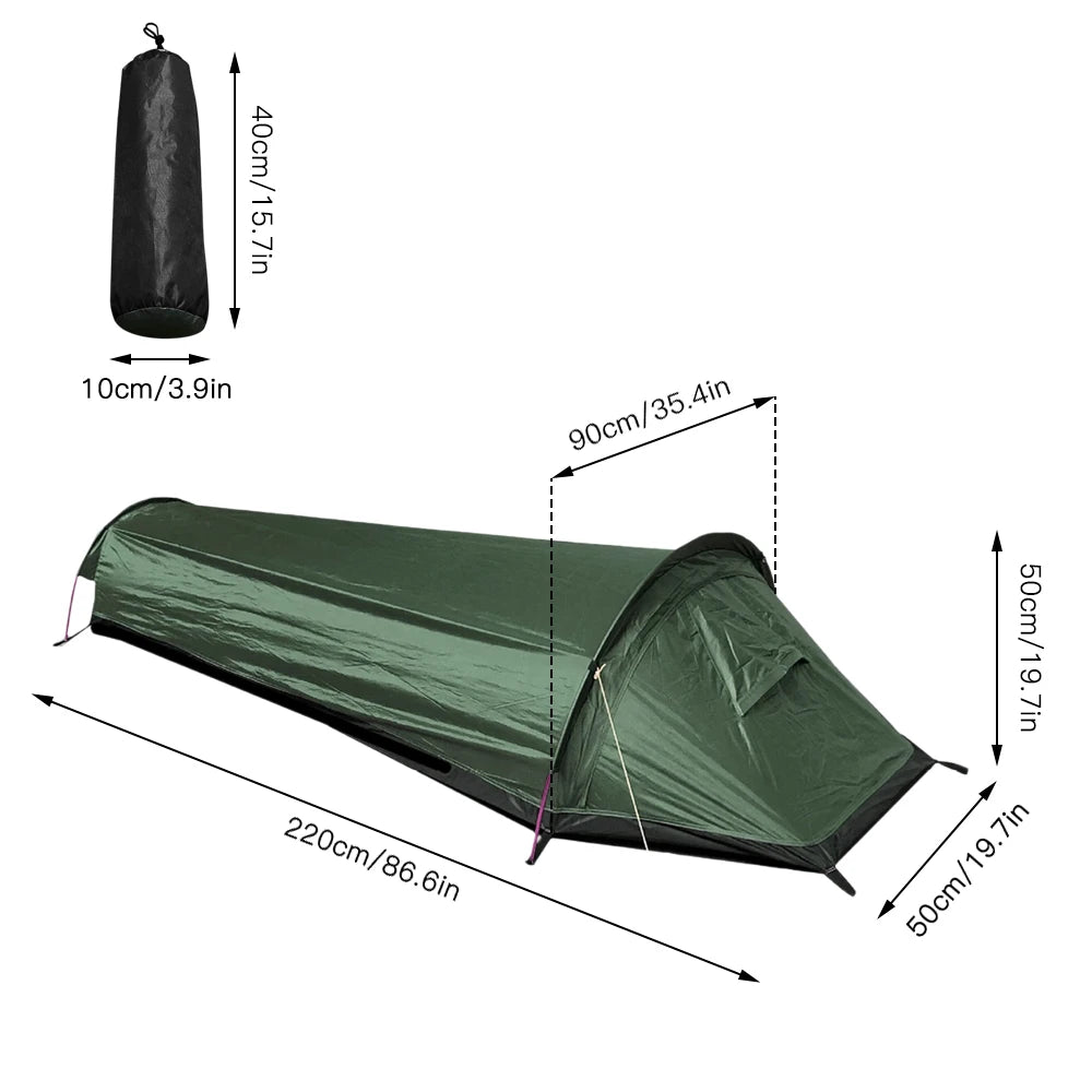 Backpacking Tent Outdoor Hiking Camping Sleeping Bag Tent Waterproof Lightweight Single Person Tent - BSG