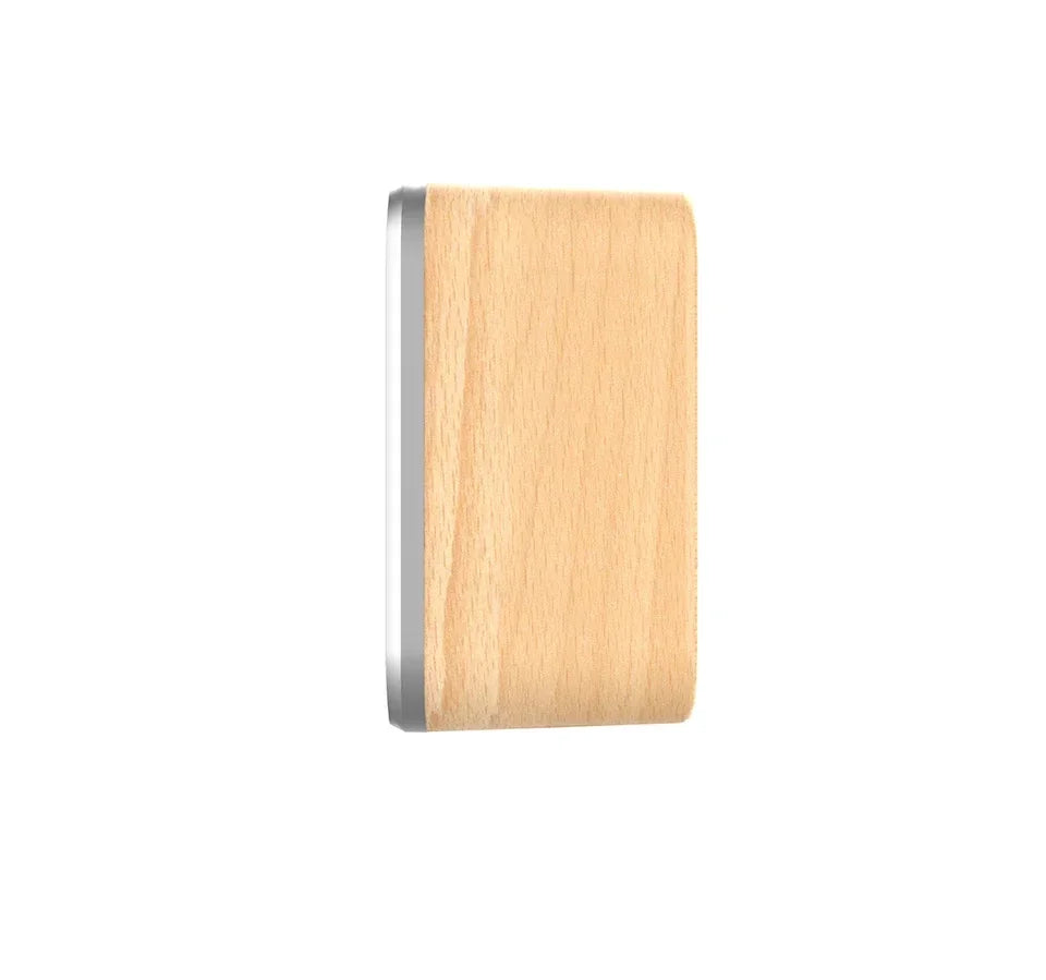 Wireless Indoor & Outdoor Weather Station with Wooden Alarm Clock, Digital Thermometer & Hygrometer, Remote Sensor