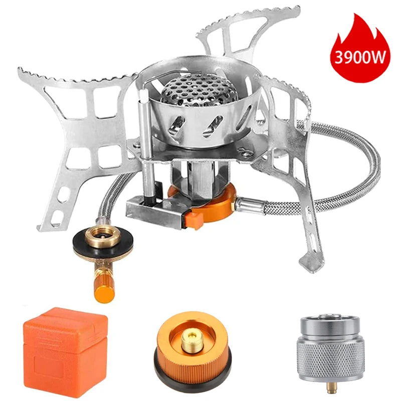 Outdoor Windproof Gas Stove Portable Tourist Camping Picnic Survive Burner 3500/5800W Big Power Foldable Hiking Barbecue Stove