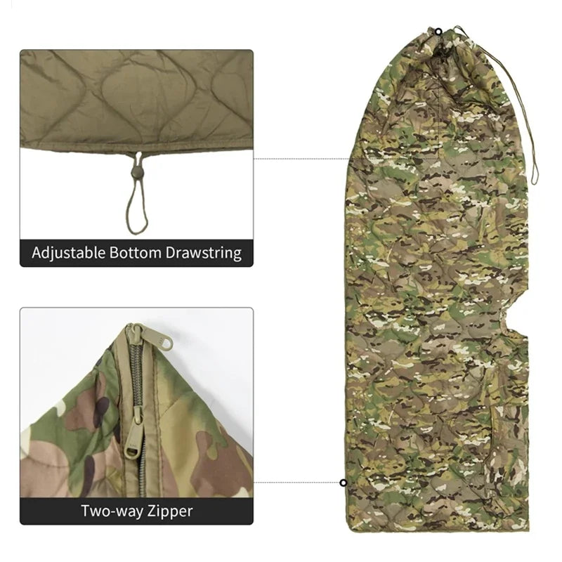 3-Season Waterproof Cotton Sleeping Bag – Multi-Use Poncho, Blanket & Outdoor Mat | BasicSurvivalGear.com
