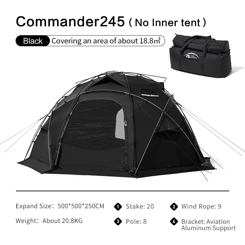MOBI GARDEN Camping Tent Commander Dome Tent Shelter Waterproof Windproof Ultra - light 70D Nylon 160/185/245CM - BSG