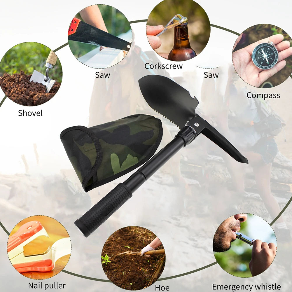Outdoor Folding Garden & Camping Shovel Multitool