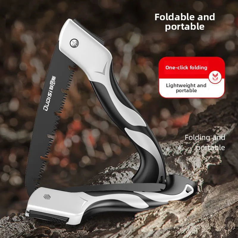 OUDISI 180mm Folding Saw – High Carbon Steel, Fine-Tooth Outdoor Cutting Tool | BasicSurvivalGear.com