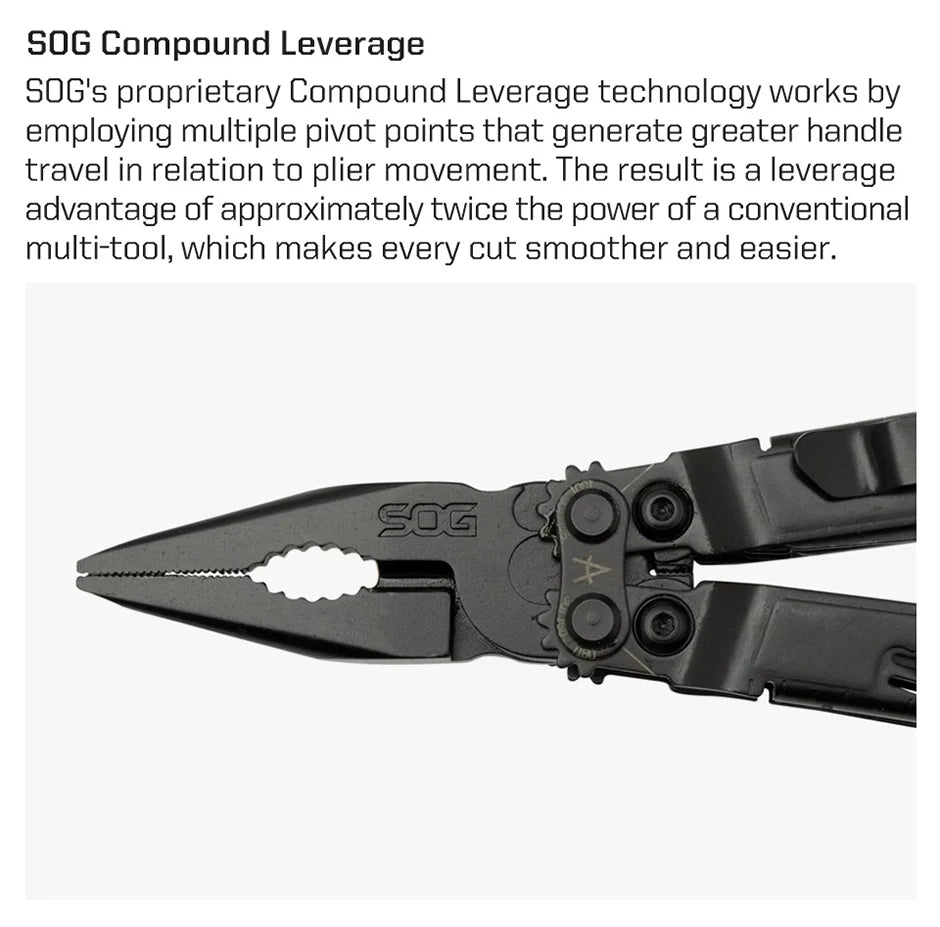 SOG PowerPint 18 - in - 1 Tactical Multi - Tool with Folding Pliers & Knife - EDC Pocket Gear for Outdoor, Hiking, Camping Survival - BSG