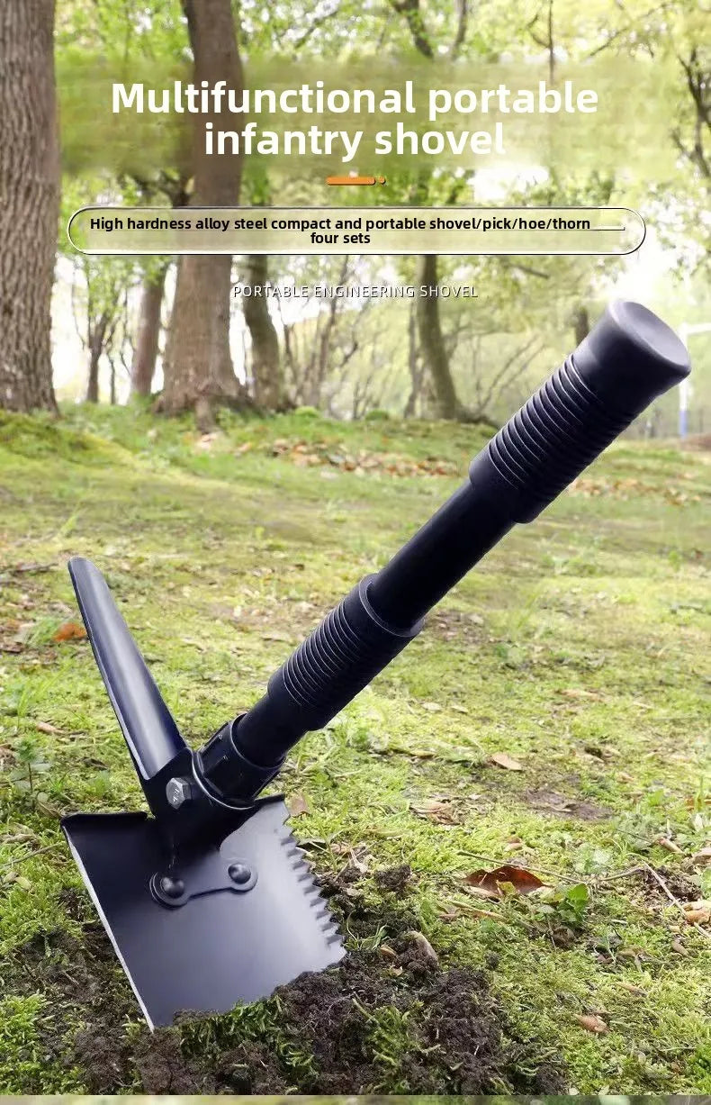 Pala plegable multifuncional para ingenieros: herramienta para exteriores y para el coche