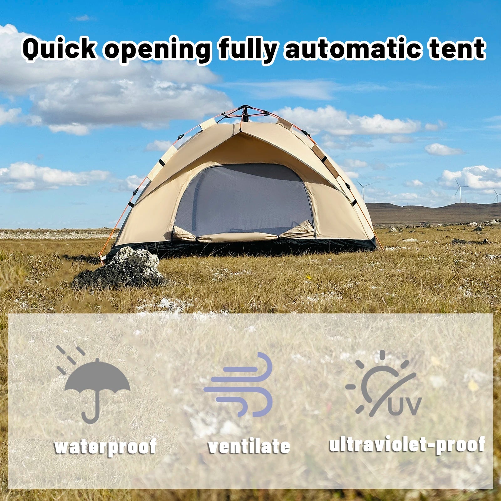 Outdoor Automatic Quick - opening Tent Automatic Rainproof Sunshine - proof Tent Fishing Beach Sunshine Shelter 4 person tents - BSG