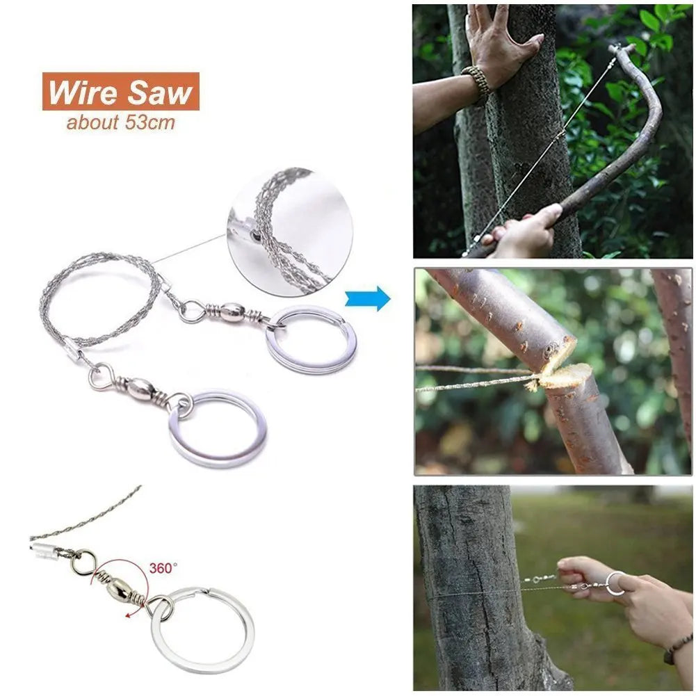 Kit de primeros auxilios para coche con rompeventanas, kit de supervivencia de emergencia portátil para exteriores, equipo de acampada y senderismo.