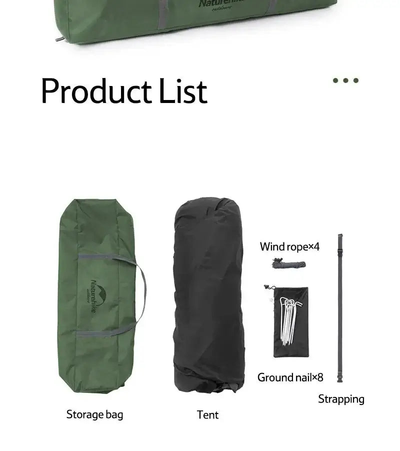 Naturehike Camping Automatic Tent One Touch Waterproof Roof Top Tents Double Door 3 Person Tent Outdoor Beach Fish Shelter Tent - BSG