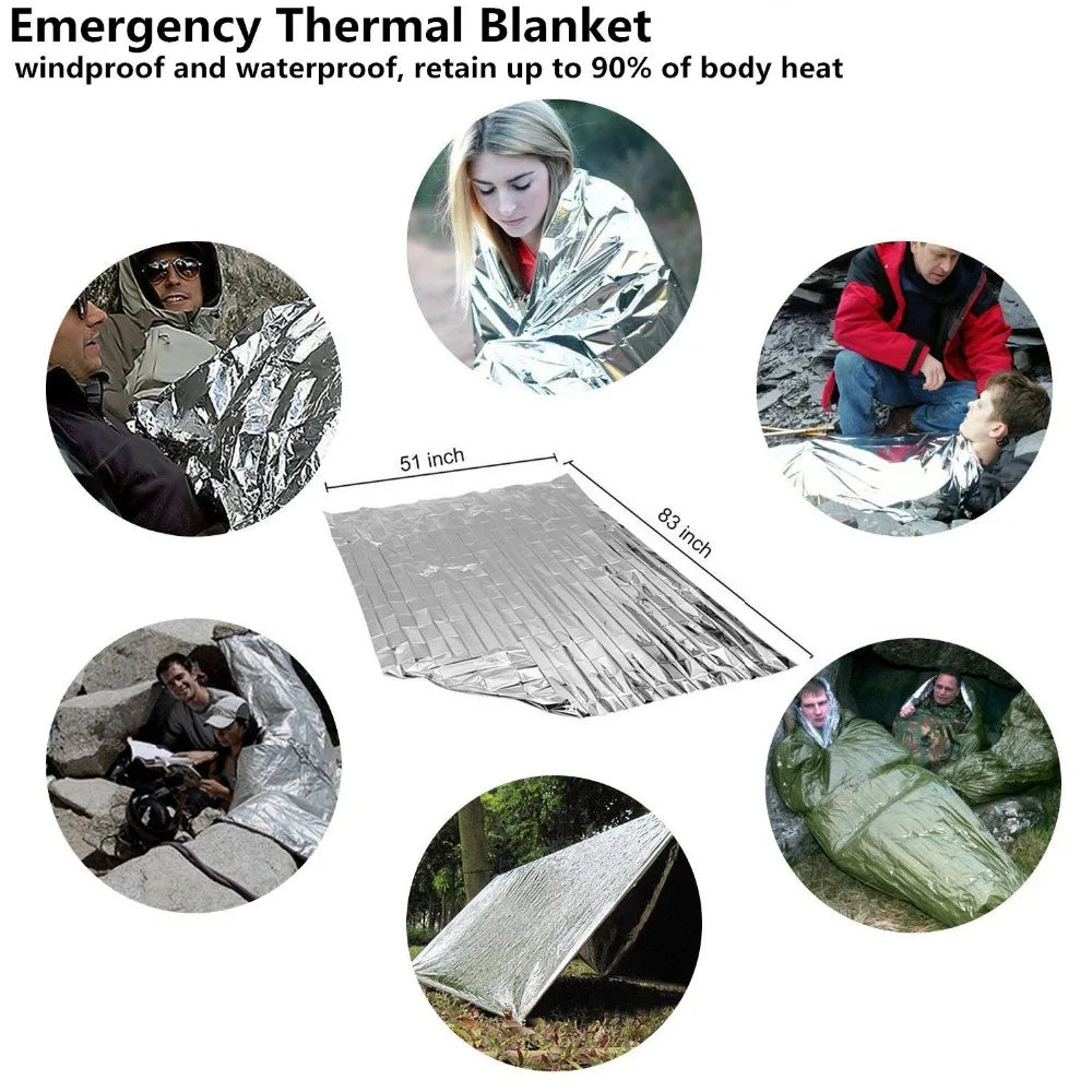 Kit de primeros auxilios para coche con rompeventanas, kit de supervivencia de emergencia portátil para exteriores, equipo de acampada y senderismo.