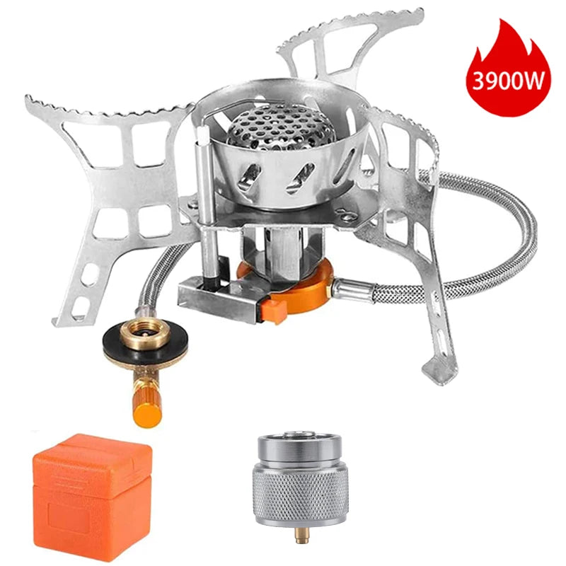 Outdoor Windproof Gas Stove Portable Tourist Camping Picnic Survive Burner 3500/5800W Big Power Foldable Hiking Barbecue Stove