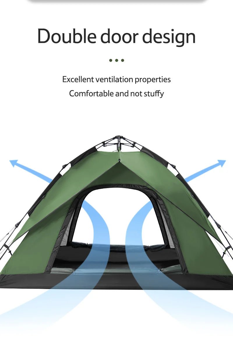 Naturehike Camping Automatic Tent One Touch Waterproof Roof Top Tents Double Door 3 Person Tent Outdoor Beach Fish Shelter Tent - BSG