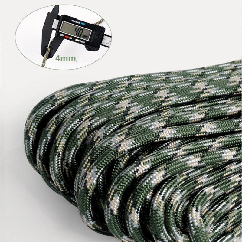 10-Core 750 LBS Paracord 15 M Dia.4mm Reflective Nylon Paracord DIY Rope Outdoor Camping Tent Accessories