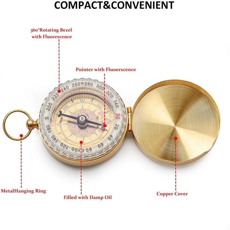 Waterproof Compass Outdoor Gadget Sports Goniometer Camping Hiking Mountaineering Brand Professional Military Army Metal Sight - BSG