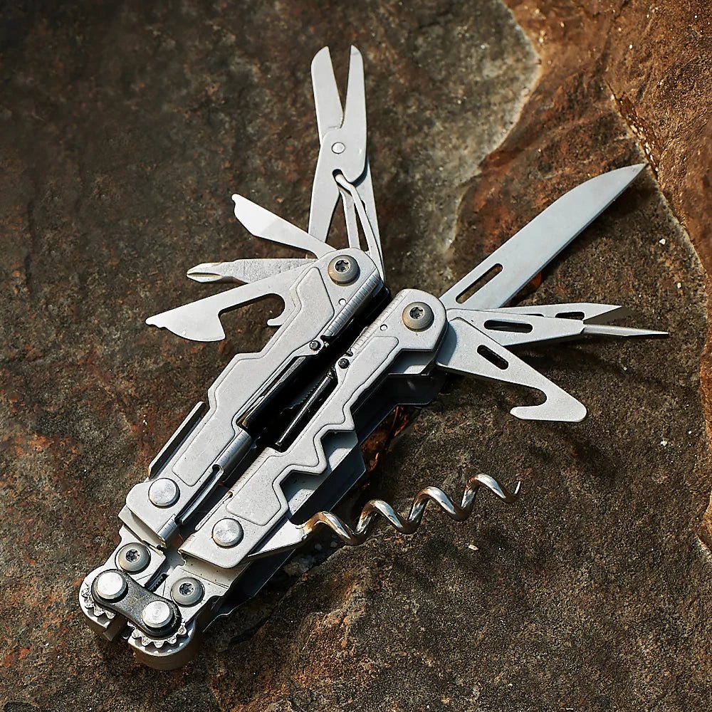 SOG 19 in 1 PowerLitre Folding Pliers Knife EDC Mini Multi - Tools Pocket Scissor Portable Outdoor Survival Multitools PL1001 - CP - BSG