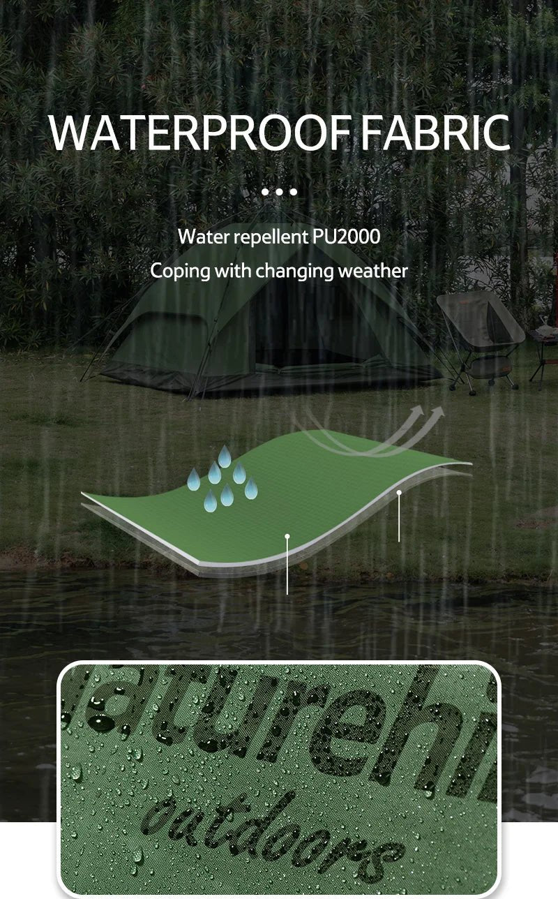 Naturehike Camping Automatic Tent One Touch Waterproof Roof Top Tents Double Door 3 Person Tent Outdoor Beach Fish Shelter Tent - BSG