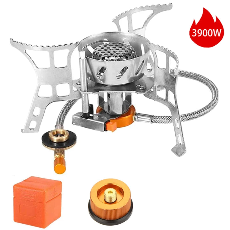 Outdoor Windproof Gas Stove Portable Tourist Camping Picnic Survive Burner 3500/5800W Big Power Foldable Hiking Barbecue Stove