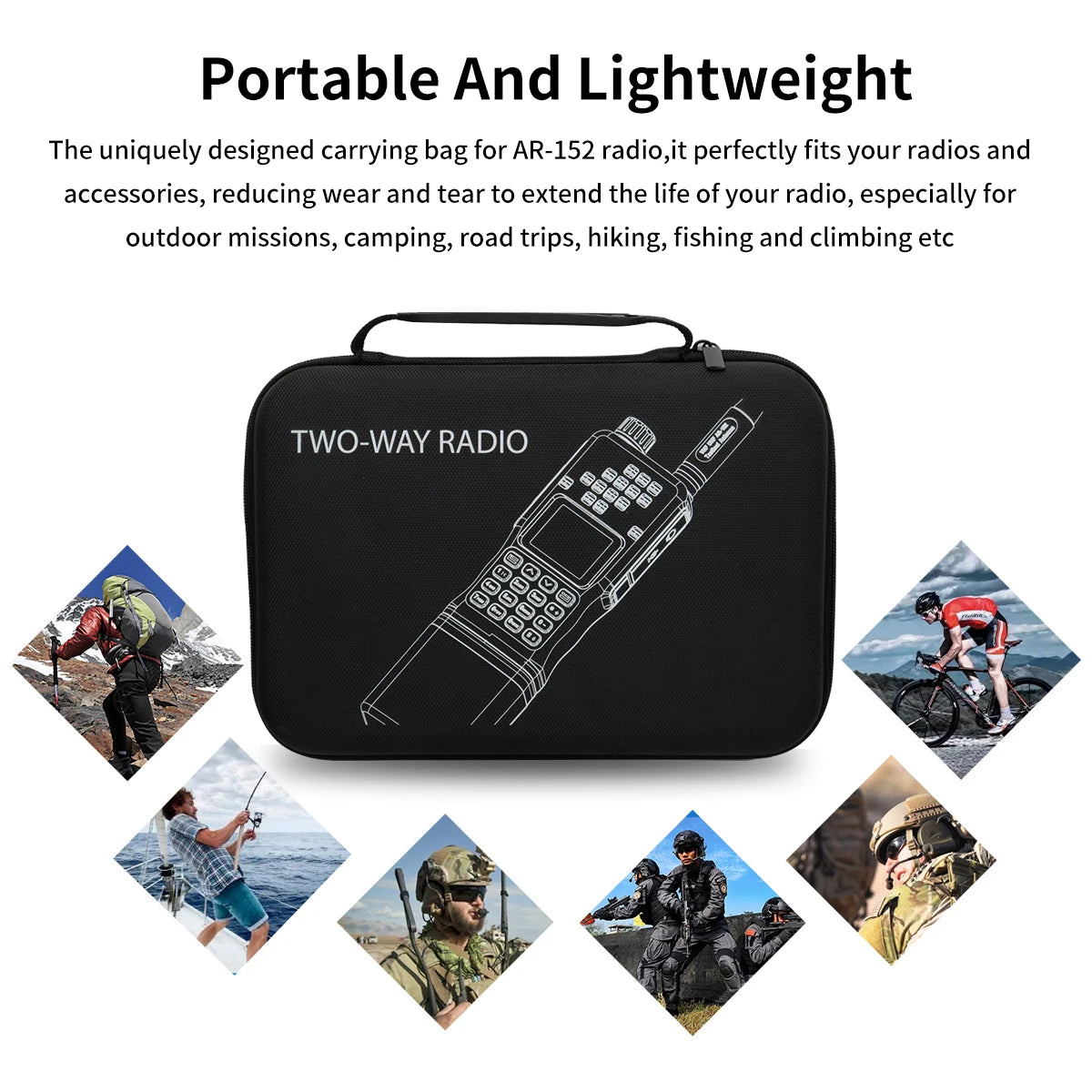 Walkie-talkie Baofeng AR-152 de 15 W, potente radio bidireccional CB, batería de 12000 mAh, transceptor táctico de largo alcance AN PRC-152 de doble banda