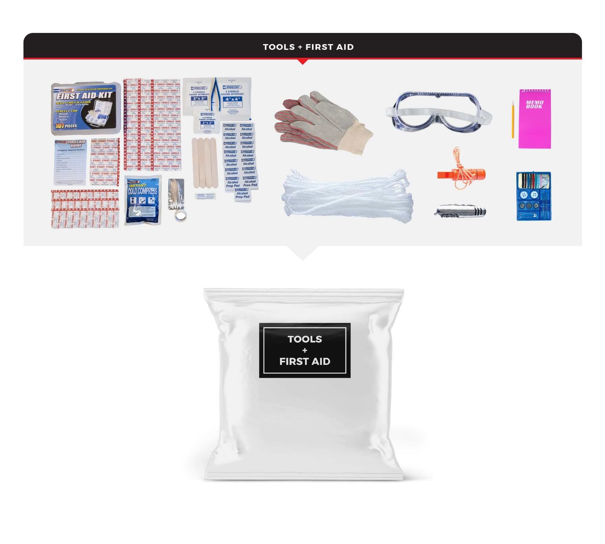 6 Person Comfort Survival Kit, Rolling Bag