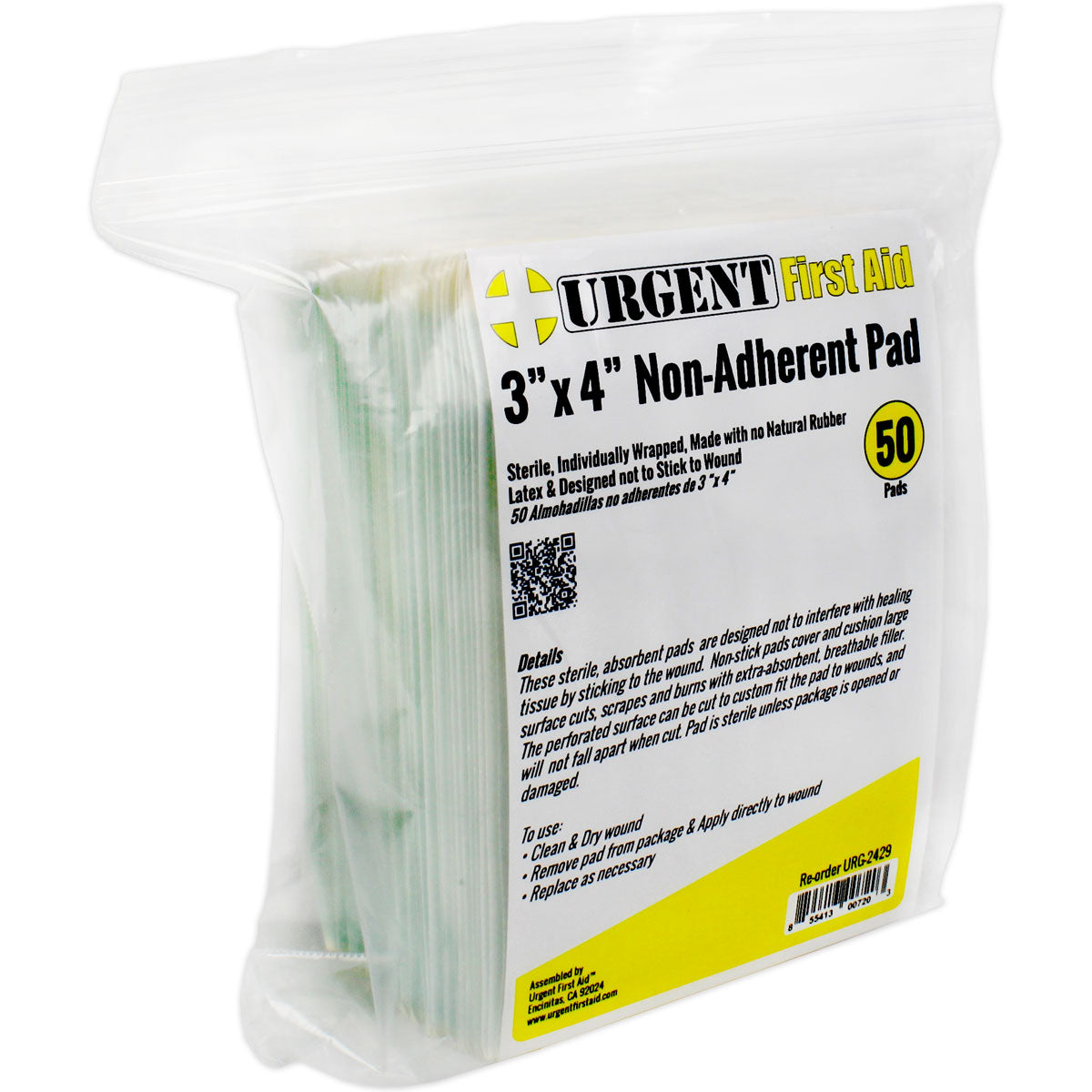 Almohadilla antiadherente de 3" x 4", 50 por bolsa