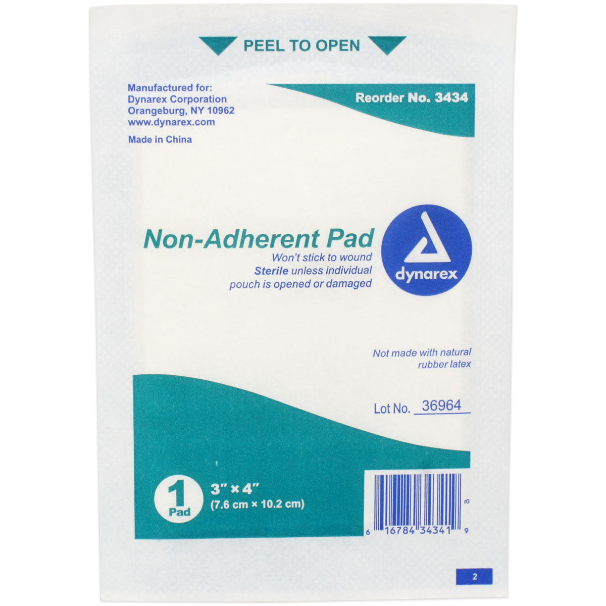Almohadilla antiadherente de 3" x 4", 50 por bolsa