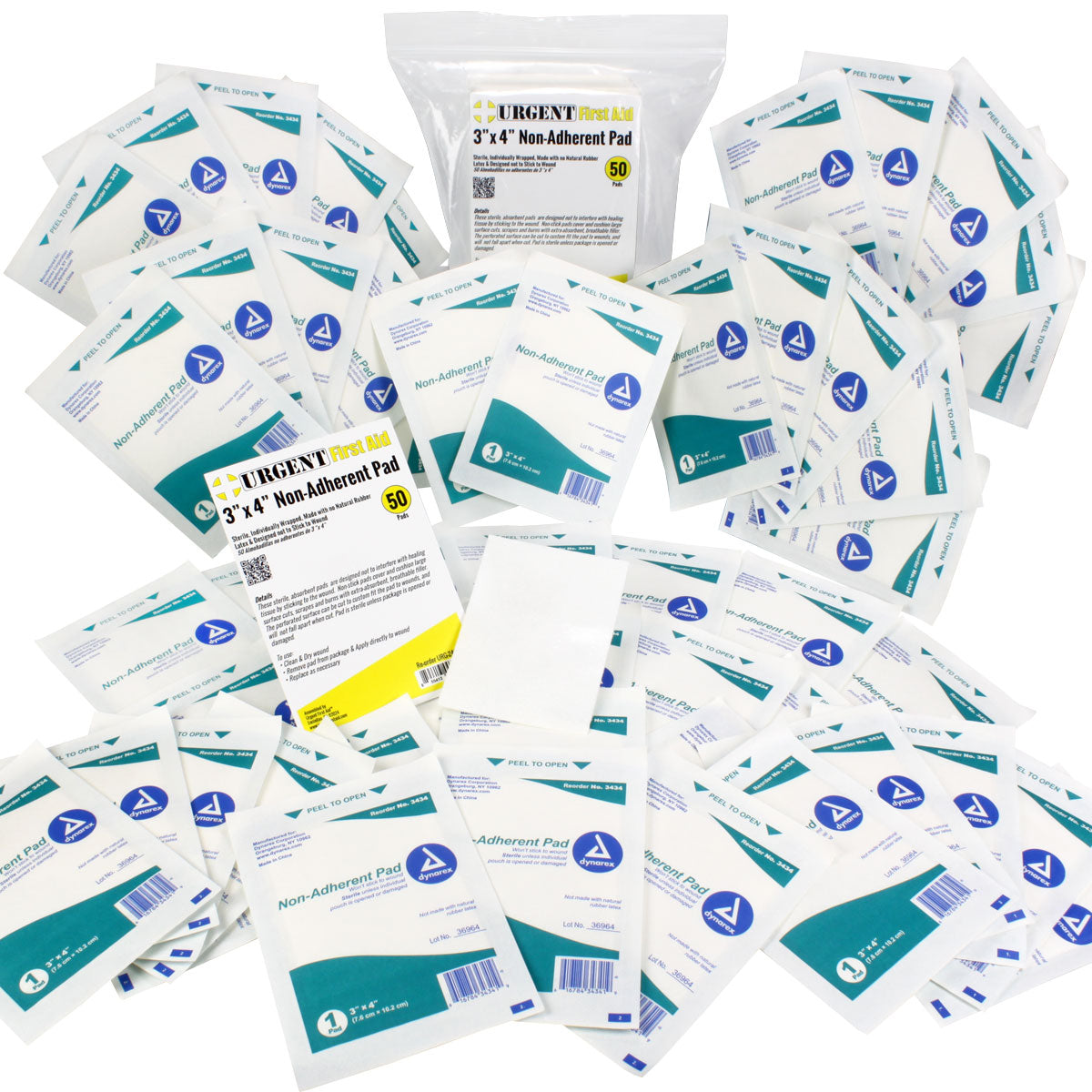 Almohadilla antiadherente de 3" x 4", 50 por bolsa