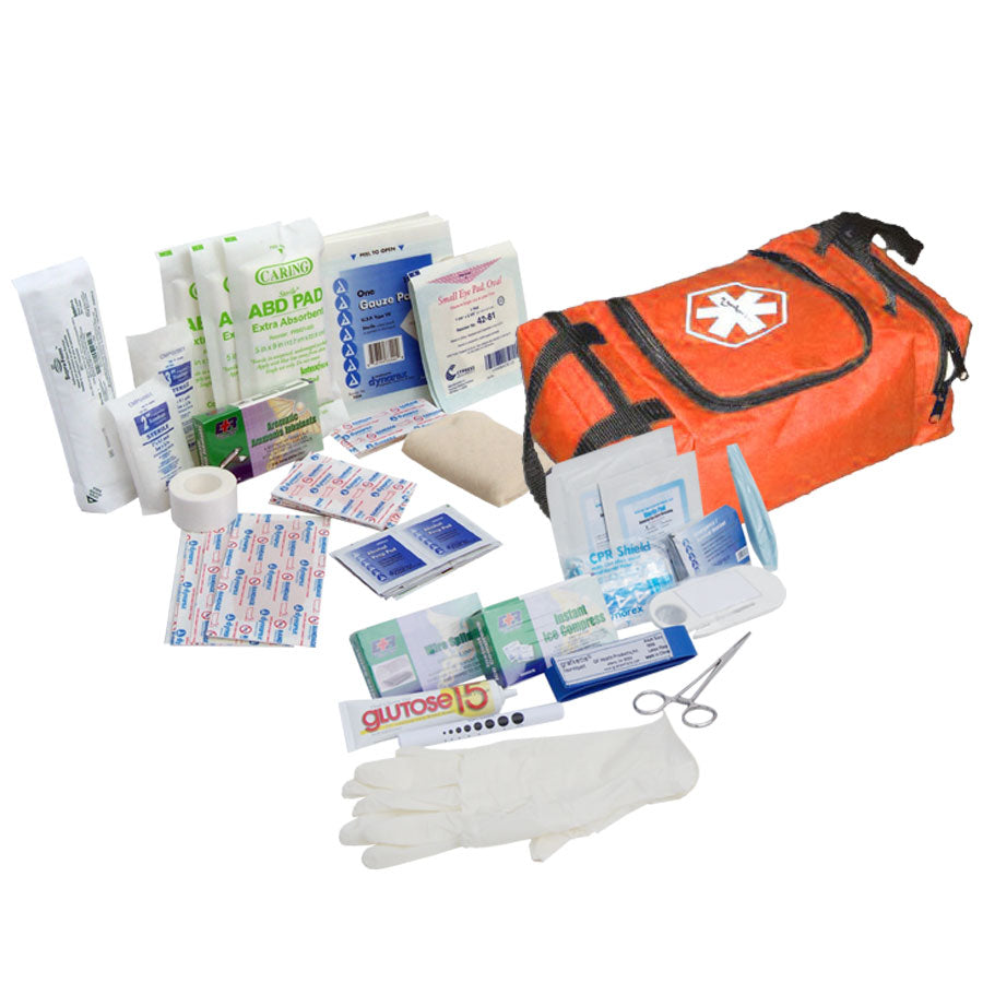 Kit de primeros auxilios de 80 piezas / Bolsa de emergencia - Naranja