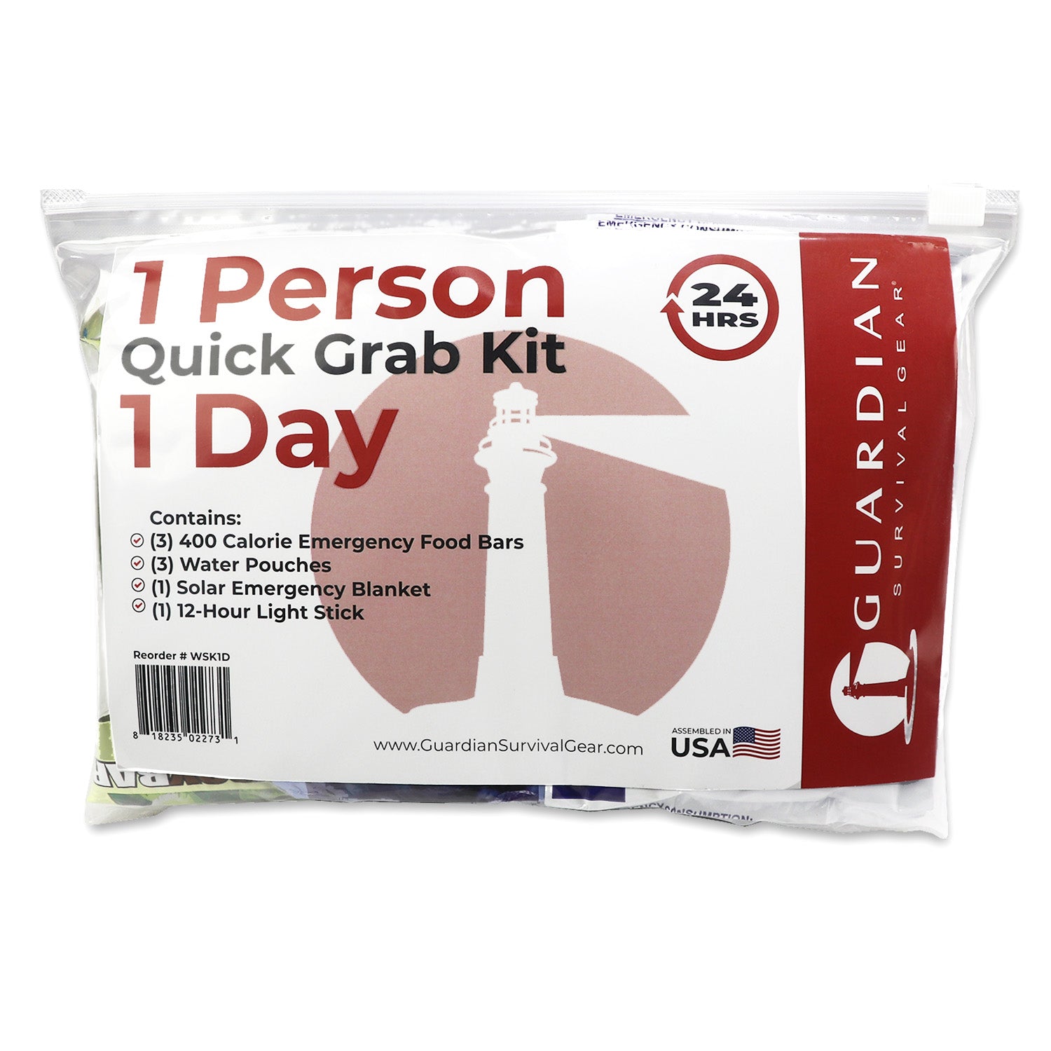 1 Day Quick Grab Kit in Resealable Bag