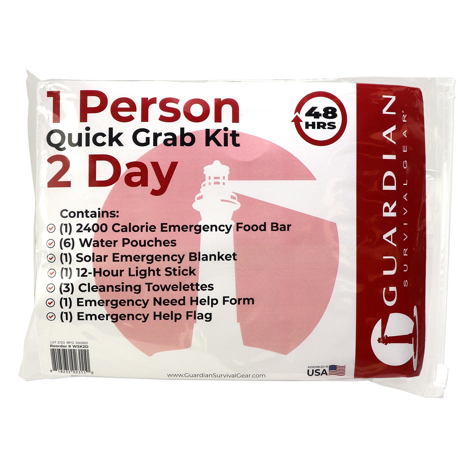 2 Day Quick Grab Kit in Resealable Bag