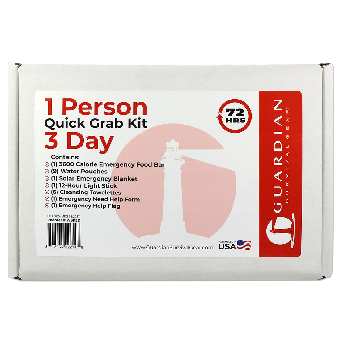 3 Day Quick Grab Kit in Resealable Box