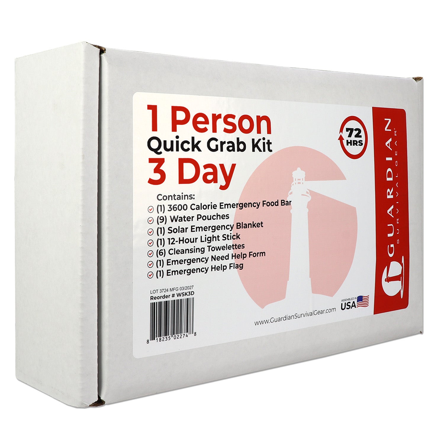 3 Day Quick Grab Kit in Resealable Box