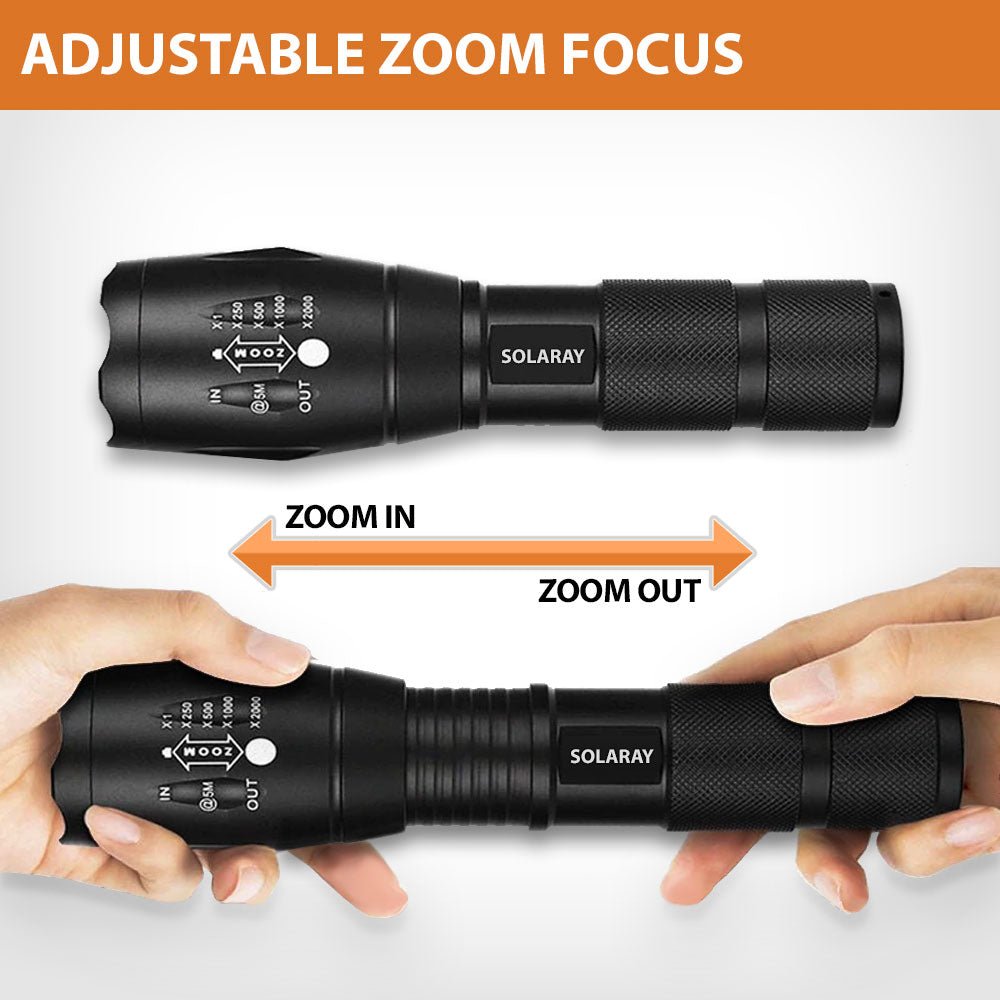 AAA Battery LED Flashlight for Everyday Carry – Zoomable, 5 Modes (ZX - 1) - BSG