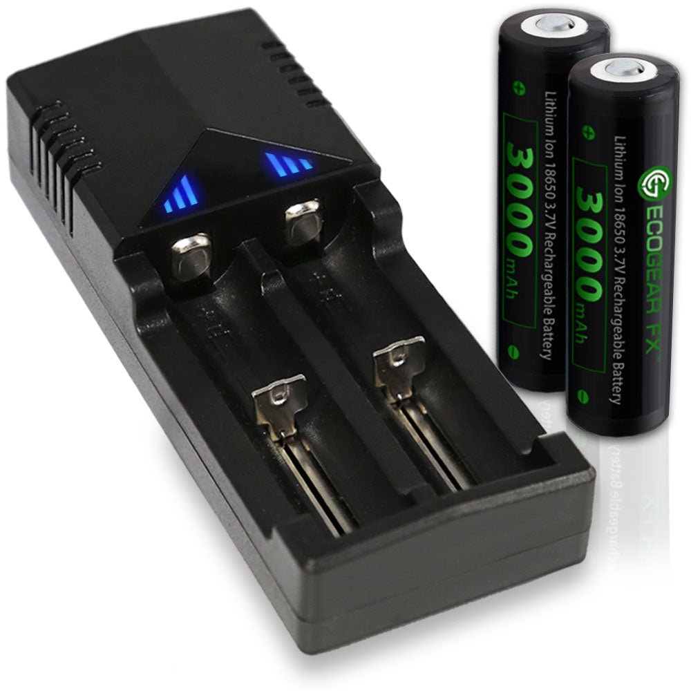 18650 Button Top Batteries with Charger & Storage Case (18650-KITBT) - BSG