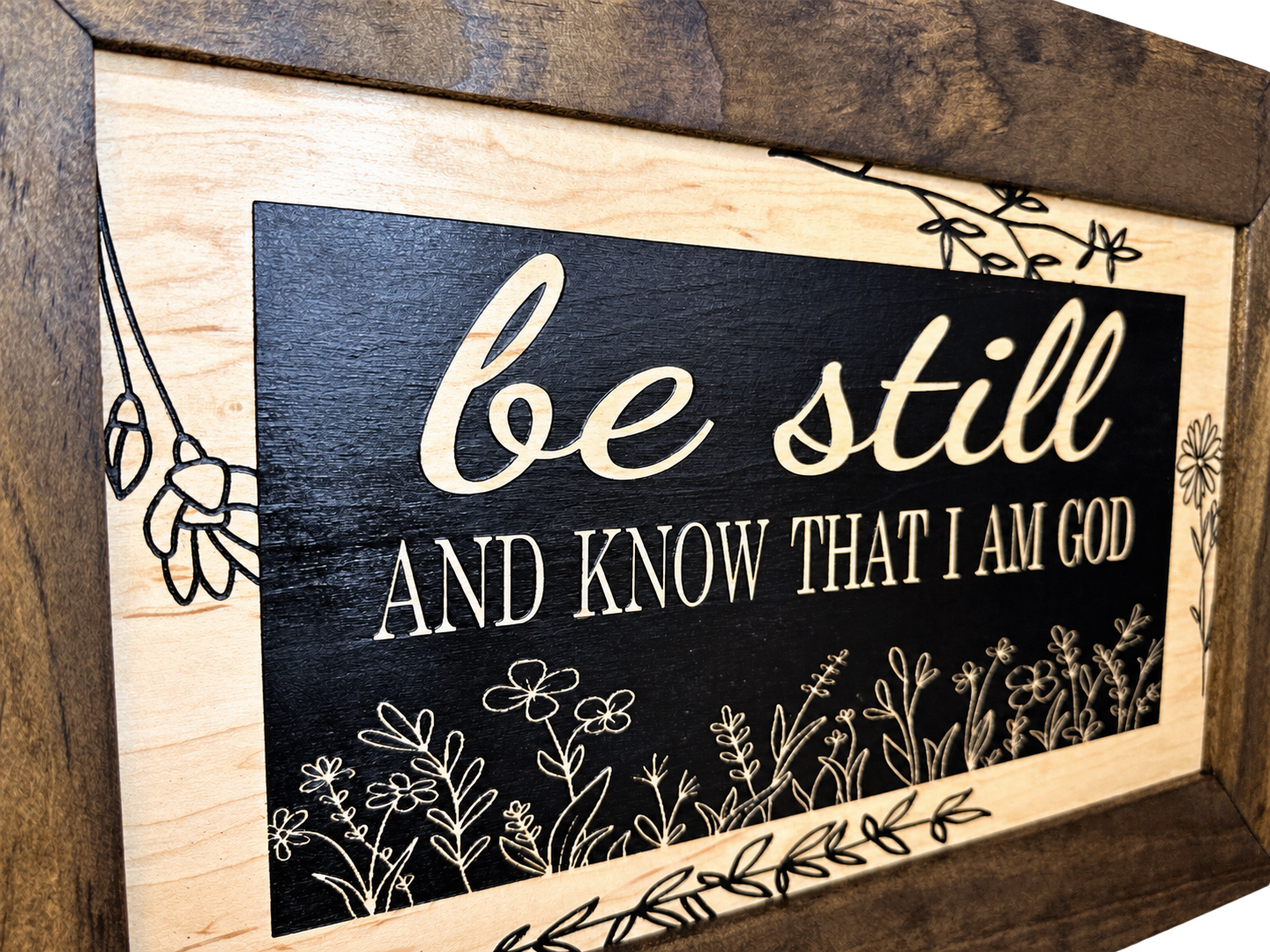 Bible Verse Decorative & Secure Wall-Mounted Gun Cabinet - Be Still and Know That I am God Psalm 46:10 Gun Safe