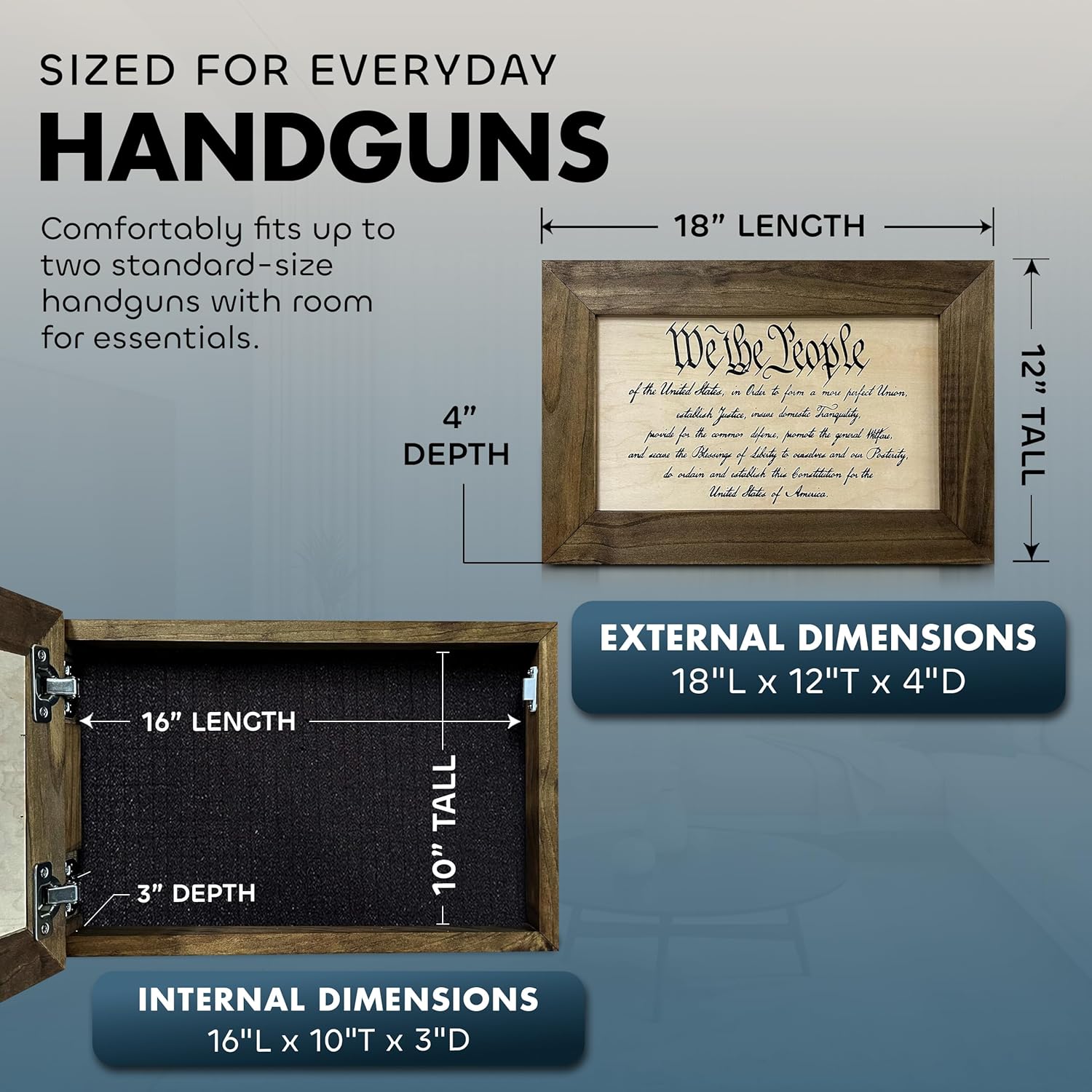 We The People Constitution Hidden Handgun Concealment Furniture